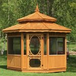 gazebo en bois de cèdre rouge de l'ouest modèle rapsodie de Gazébec avec toiture en bardeau de cèdre