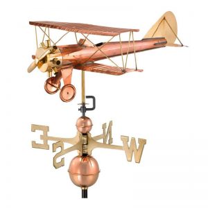 Girouette en cuivre 3D poli du modèle Avion